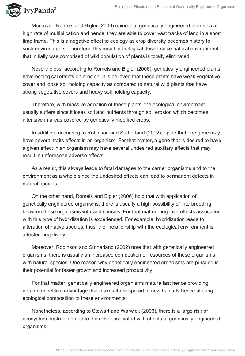 Ecological Effects of the Release of Genetically Engineered Organisms. Page 3