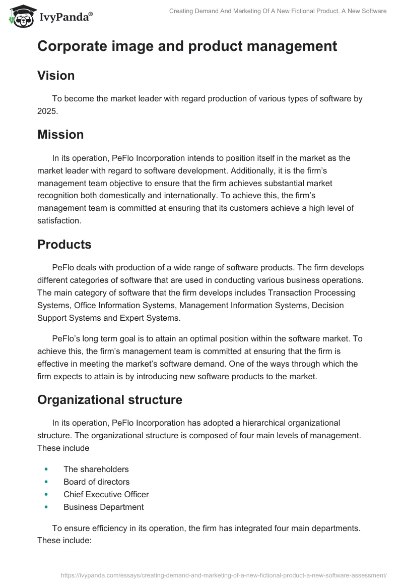 Creating Demand And Marketing Of A New Fictional Product. A New Software. Page 4