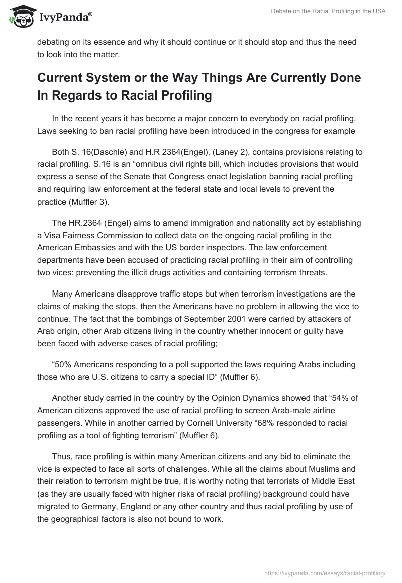 Debate on the Racial Profiling in the USA. Page 2