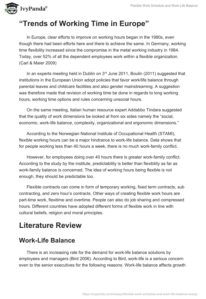 Flexible Work Schedule and Work-Life Balance. Page 2