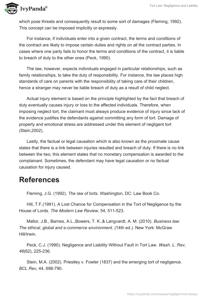 Tort Law: Negligence and Liability. Page 2