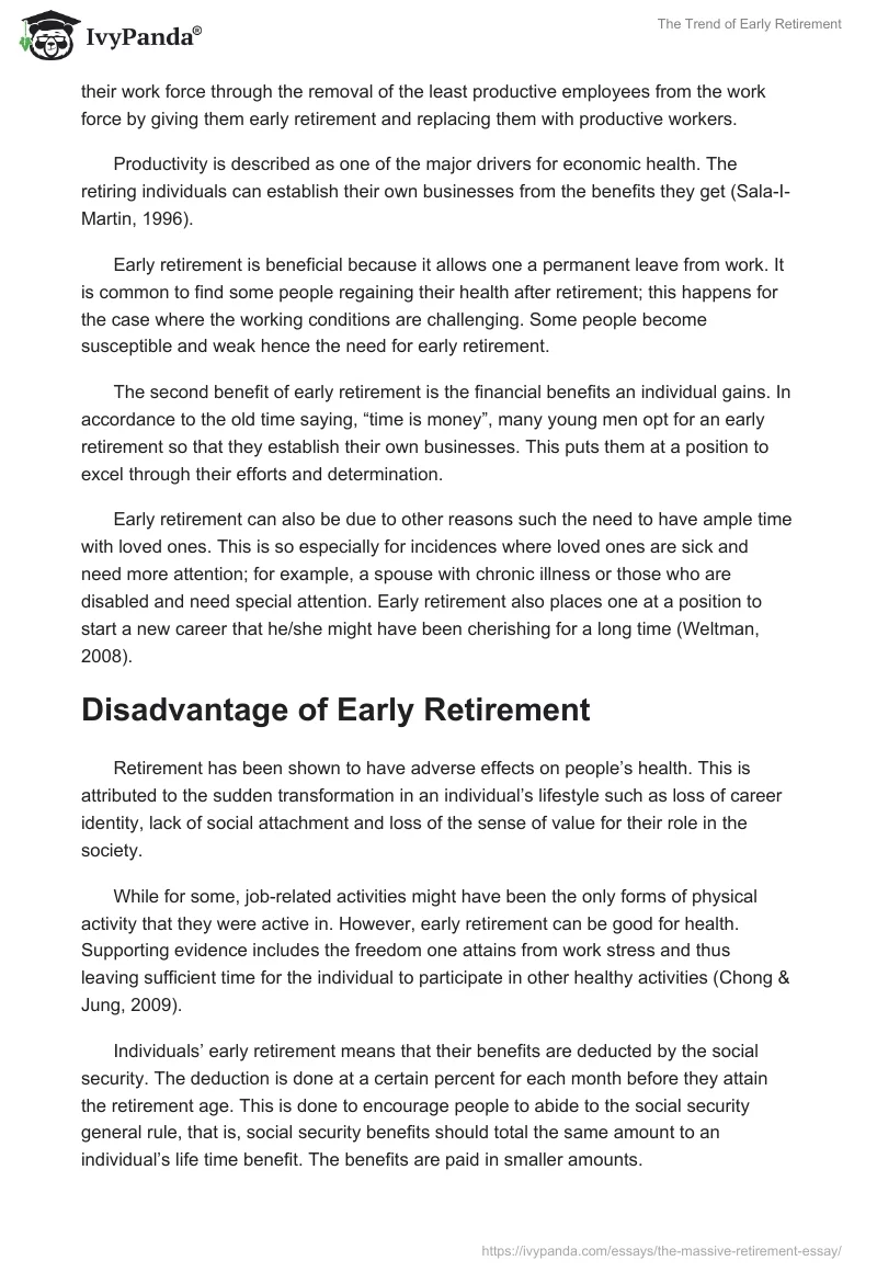 The Trend of Early Retirement. Page 3
