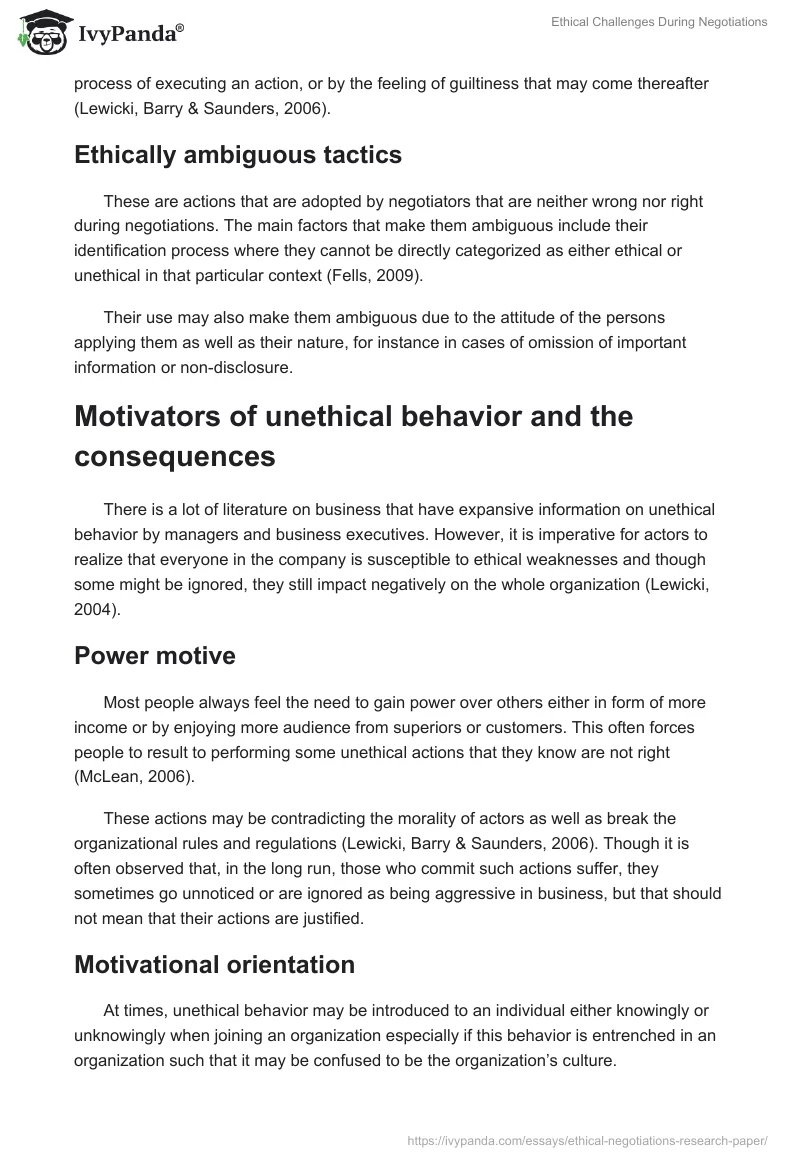 Ethical Challenges During Negotiations. Page 3