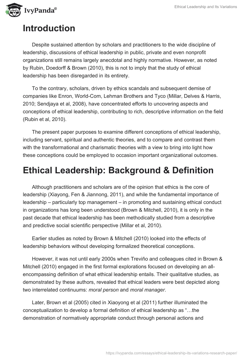 Ethical Leadership and Its Variations. Page 2