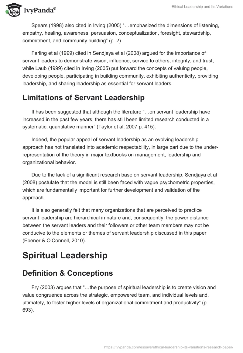 Ethical Leadership and Its Variations. Page 5