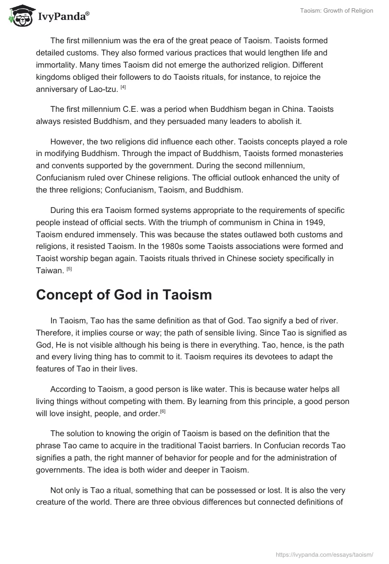 Taoism: Growth of Religion. Page 2