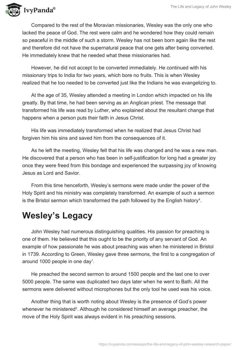 The Life and Legacy of John Wesley. Page 3