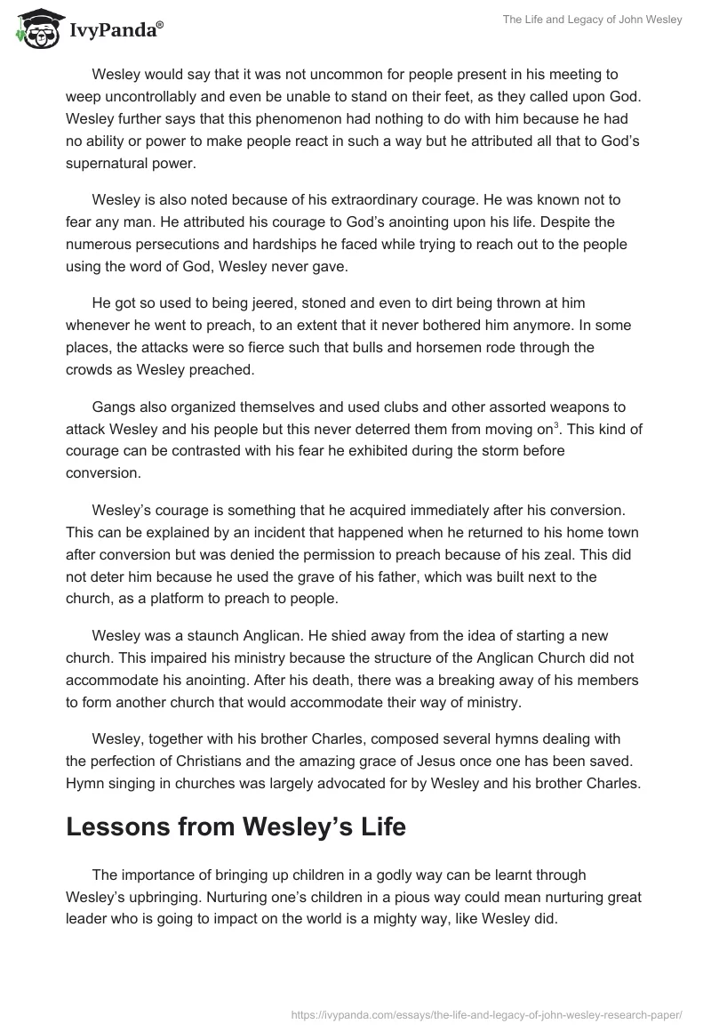 The Life and Legacy of John Wesley. Page 4