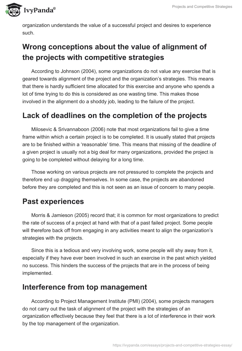 Projects and Competitive Strategies. Page 3