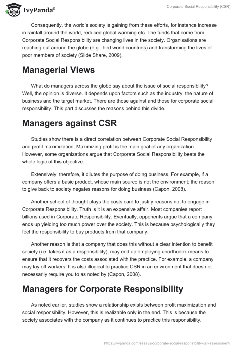 Corporate Social Responsibility (CSR). Page 2