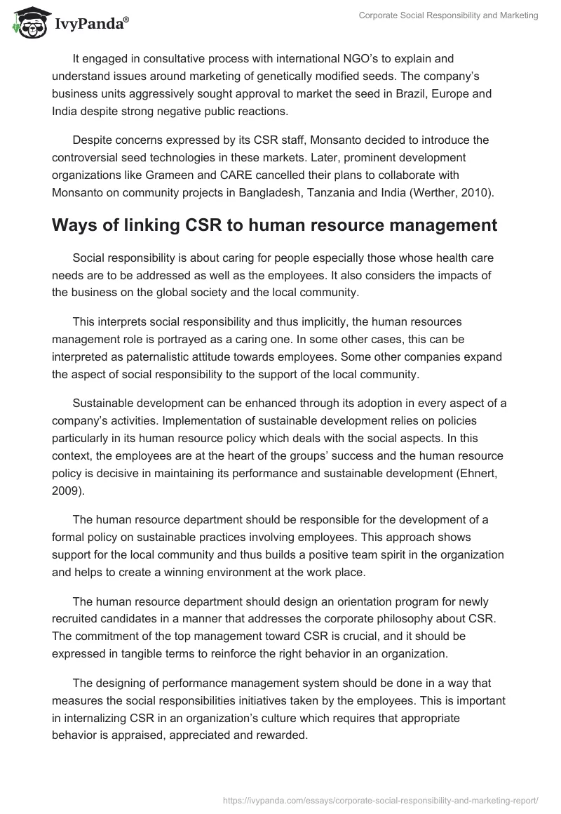 Corporate Social Responsibility and Marketing. Page 2