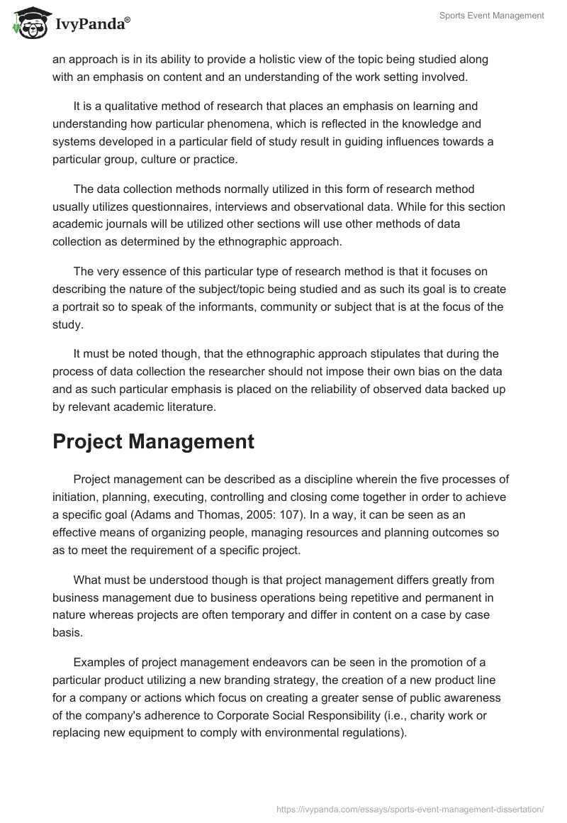 Sports Event Management. Page 2