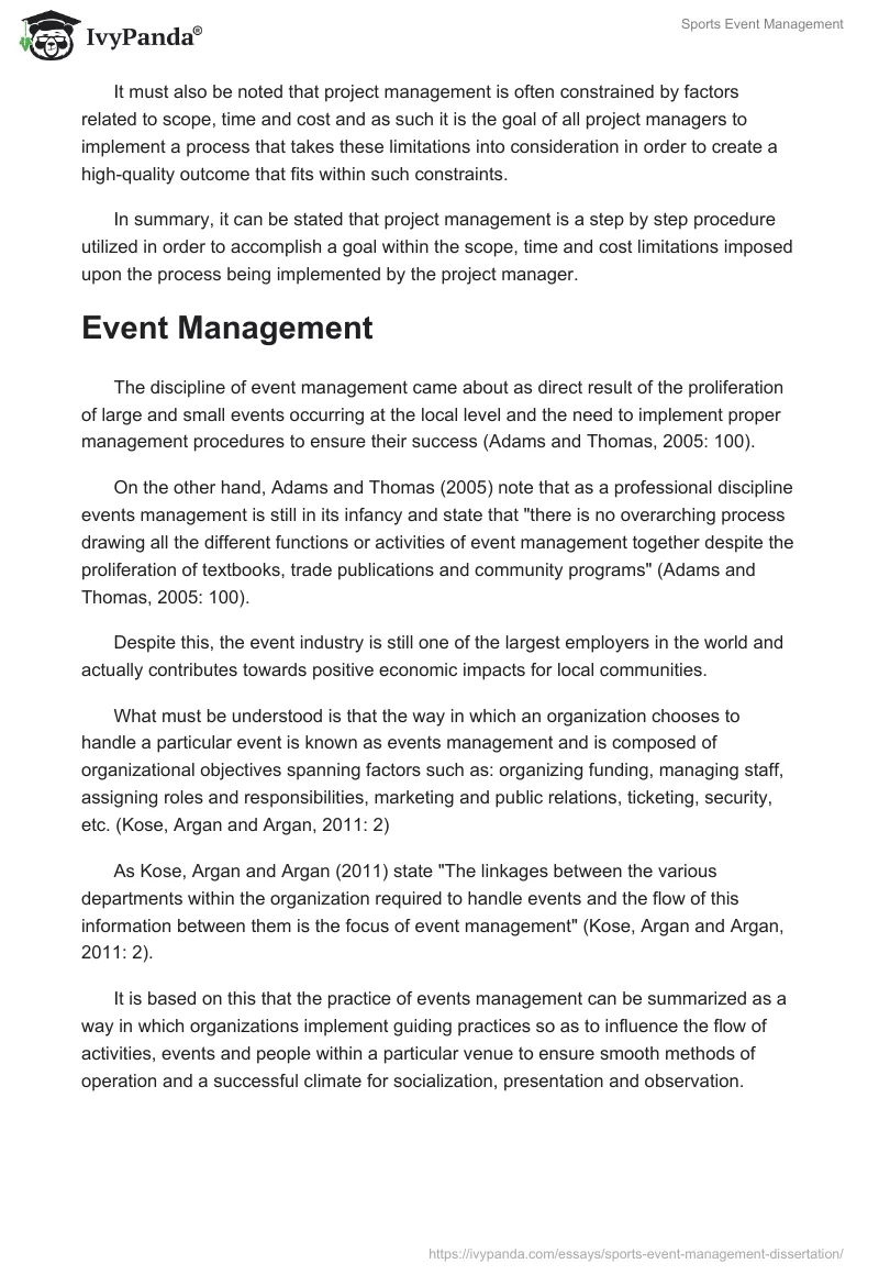 Sports Event Management. Page 3