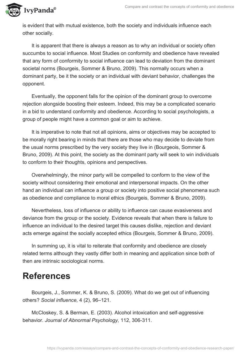 Compare and contrast the concepts of conformity and obedience. Page 4