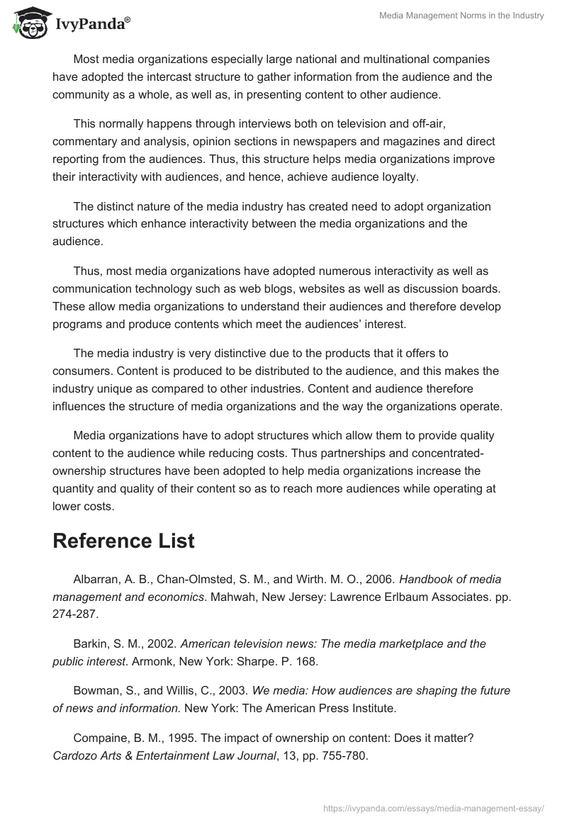Media Management Norms in the Industry. Page 5
