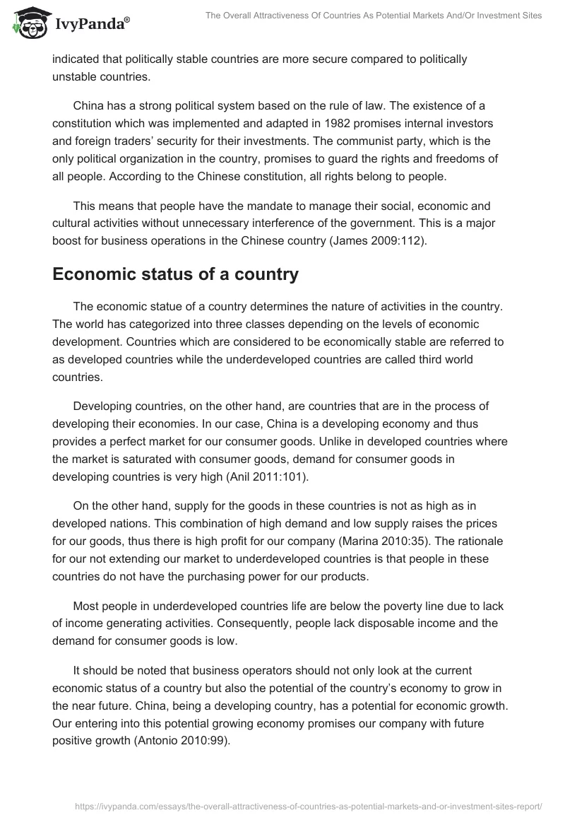 The Overall Attractiveness Of Countries As Potential Markets And/Or Investment Sites. Page 3