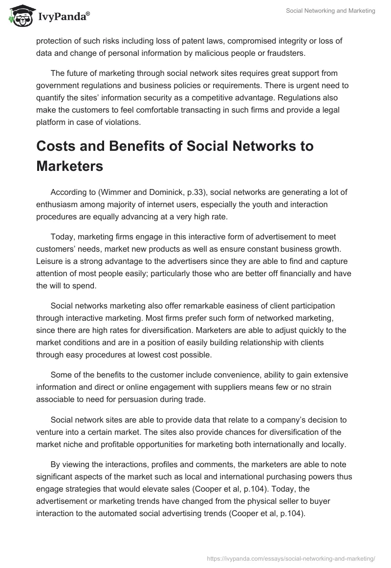Social Networking and Marketing. Page 2