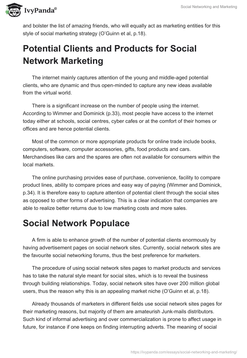 Social Networking and Marketing. Page 4