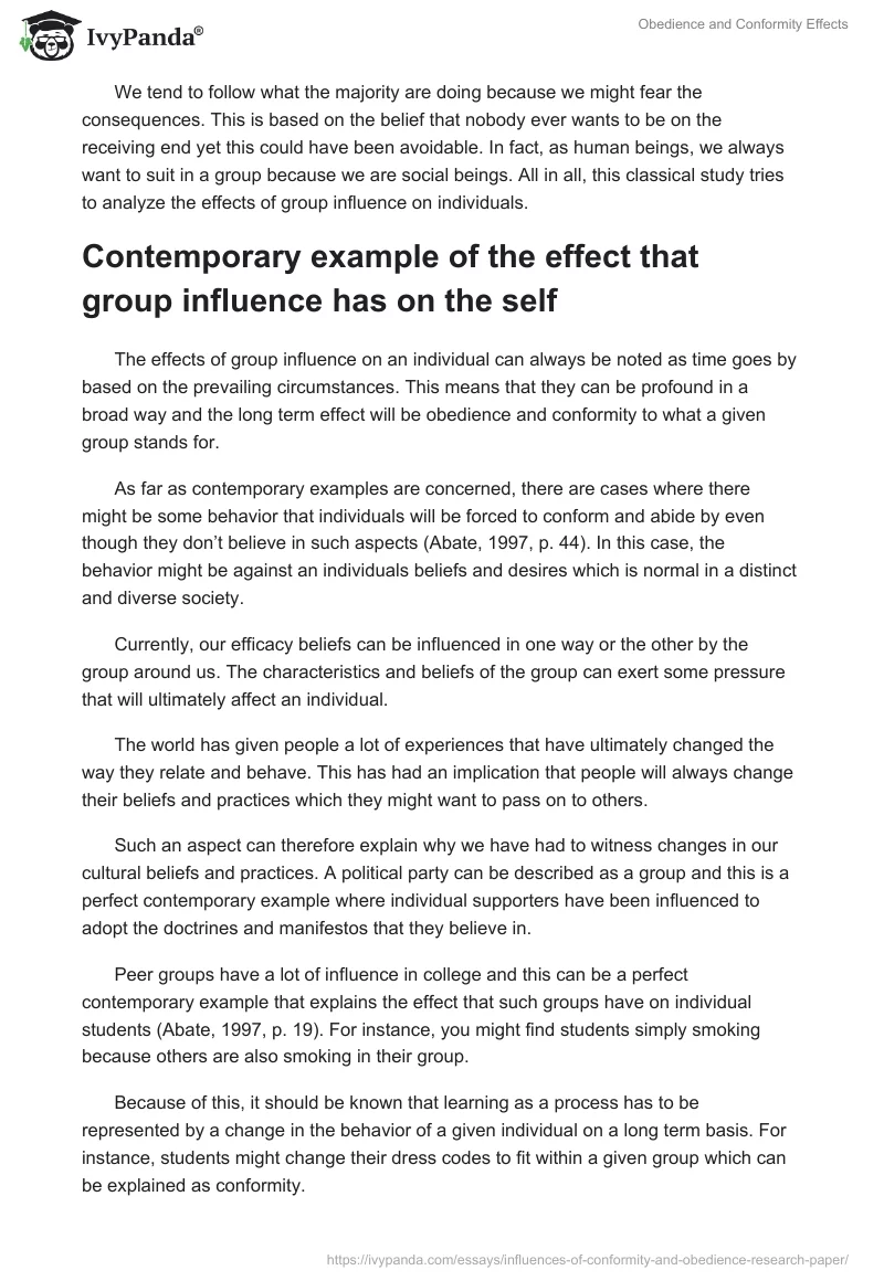 Obedience and Conformity Effects. Page 4