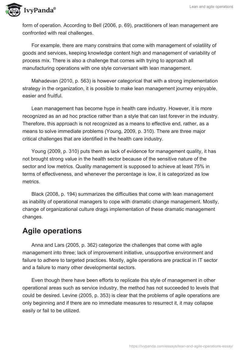 Lean and agile operations. Page 4