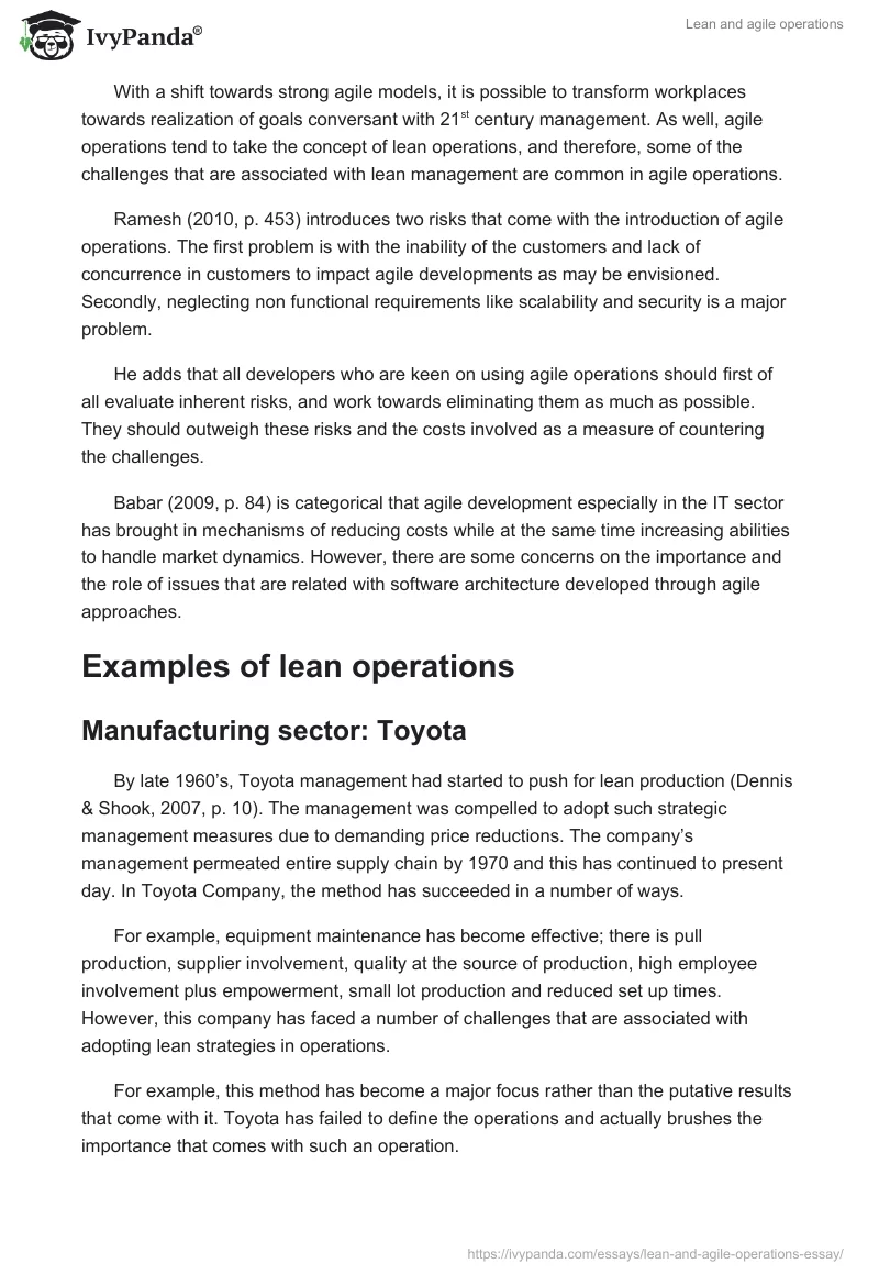 Lean and agile operations. Page 5