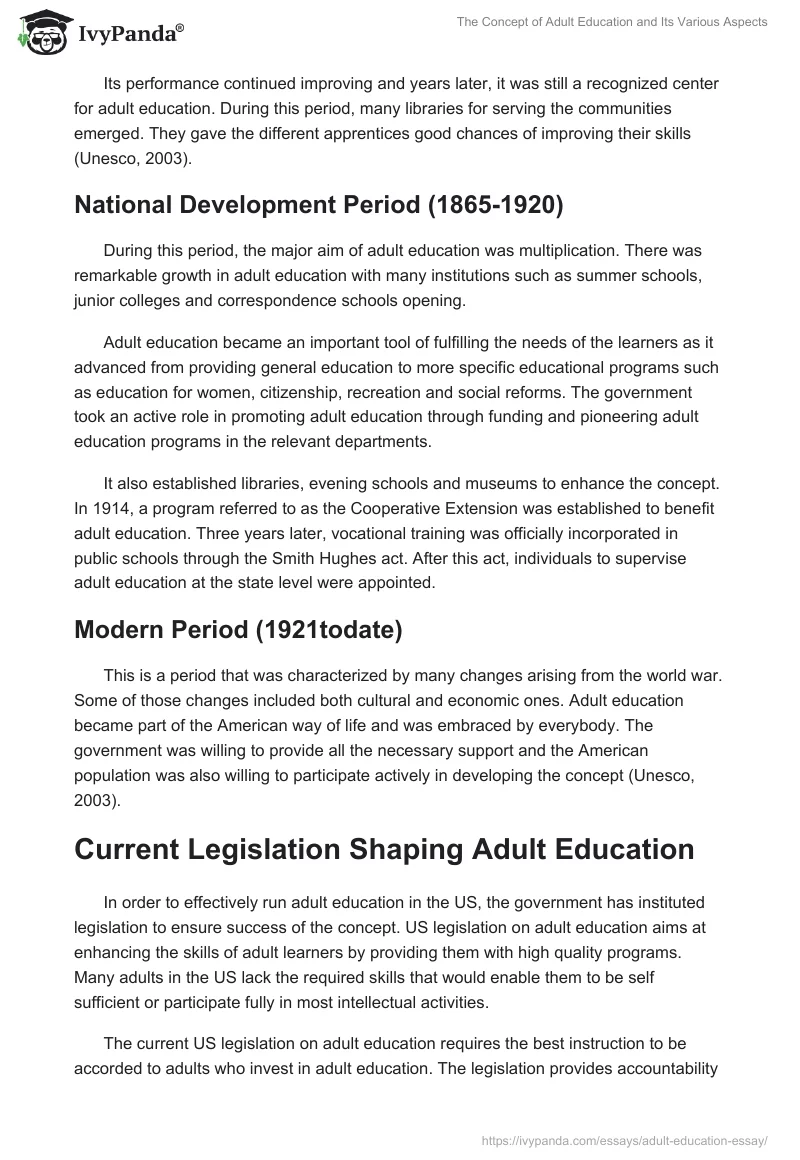 The Concept of Adult Education and Its Various Aspects. Page 3