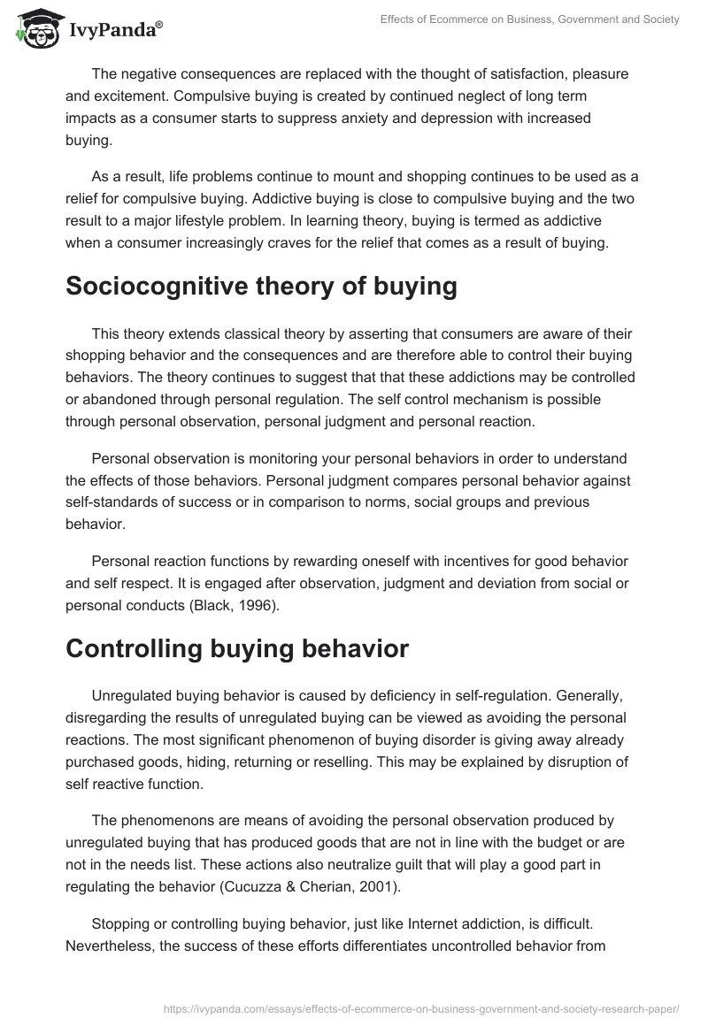 Effects of Ecommerce on Business, Government and Society. Page 2