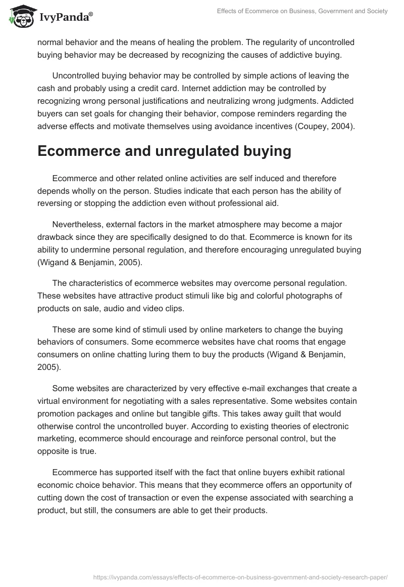Effects of Ecommerce on Business, Government and Society. Page 3