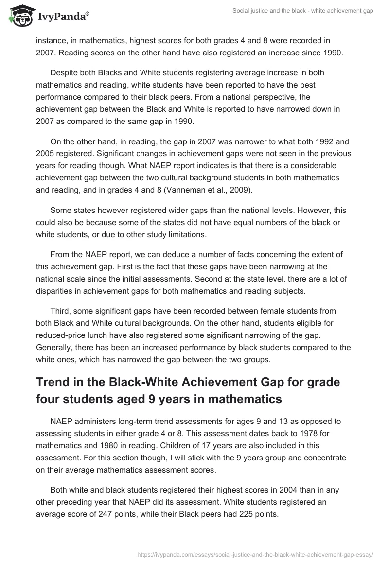 Social justice and the black - white achievement gap. Page 2