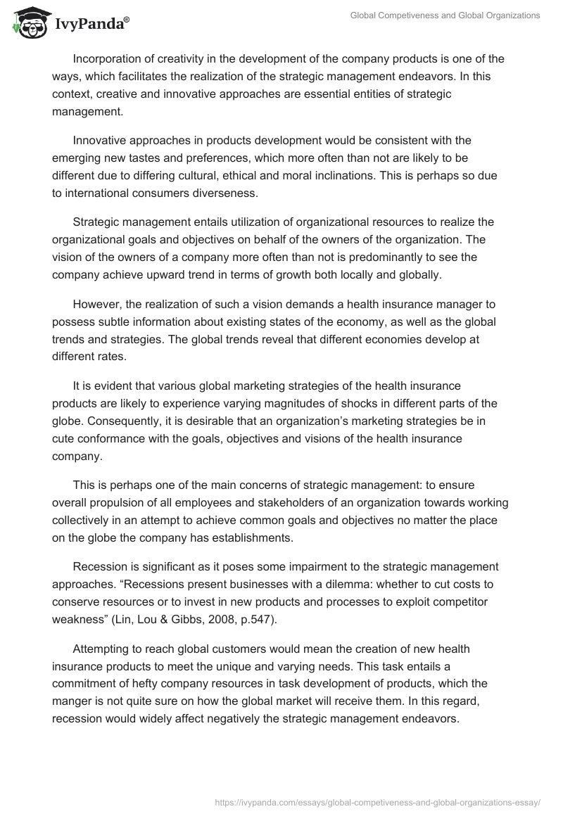 Global Competiveness and Global Organizations. Page 2