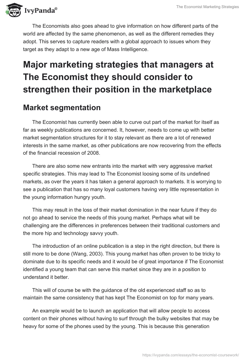 The Economist Marketing Strategies. Page 5