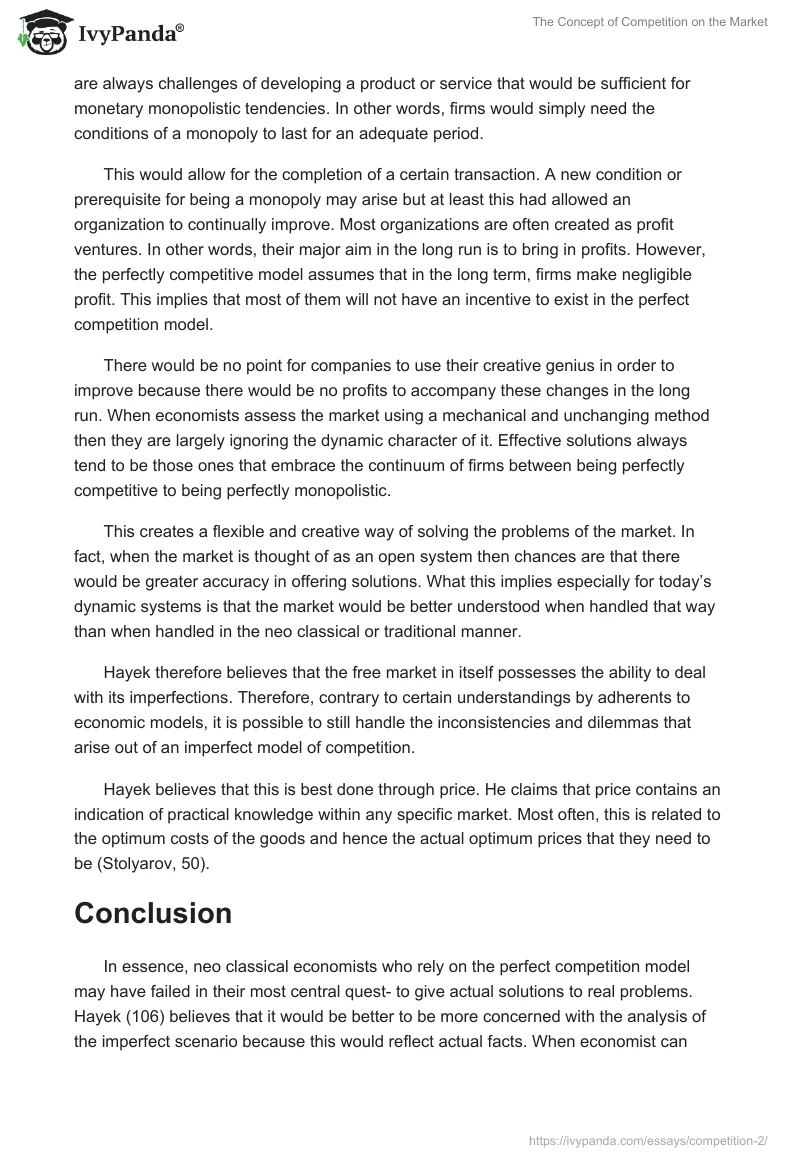 The Concept of Competition on the Market. Page 3