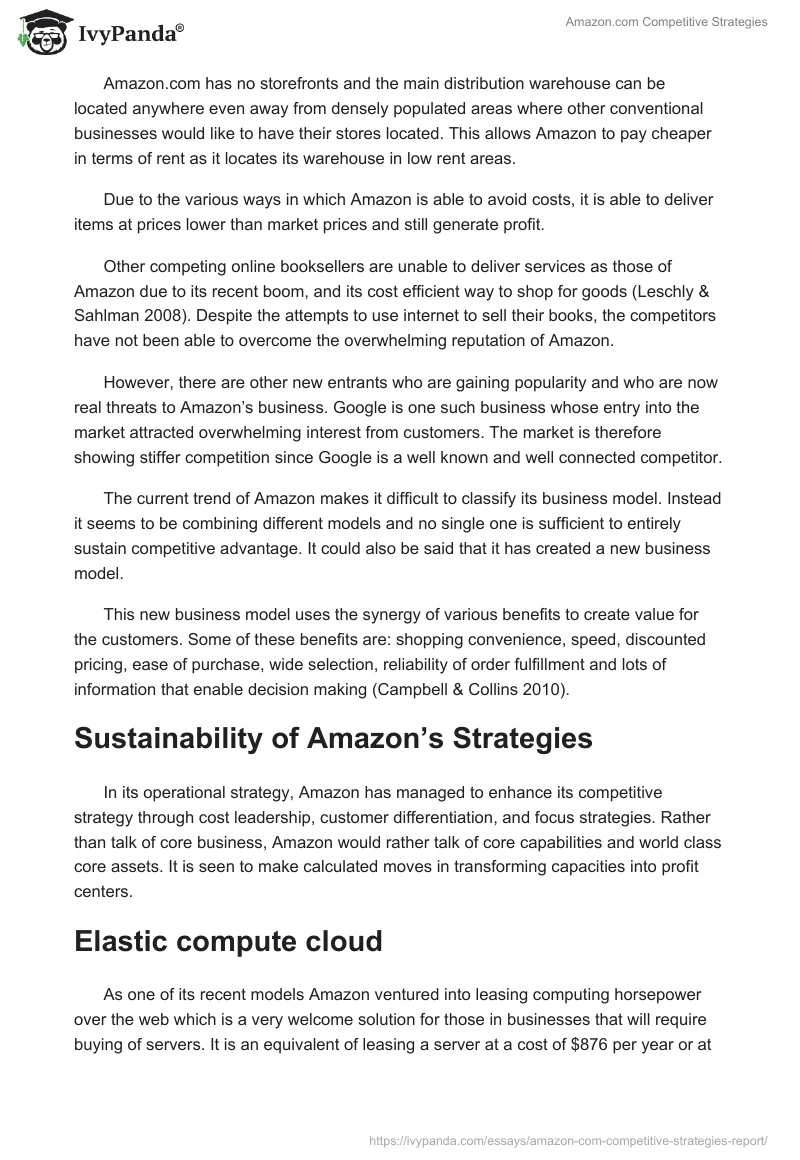 Amazon.com Competitive Strategies. Page 5