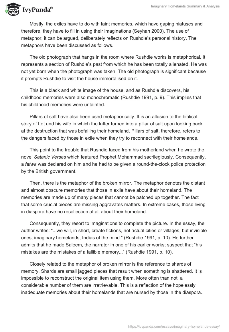 Imaginary Homelands Summary & Analysis. Page 2