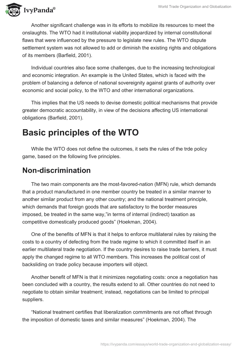 World Trade Organization and Globalization. Page 3