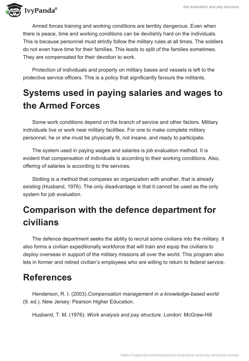 Job evaluation and pay structure. Page 2