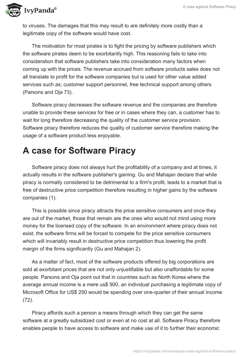 A case against Software Piracy. Page 3