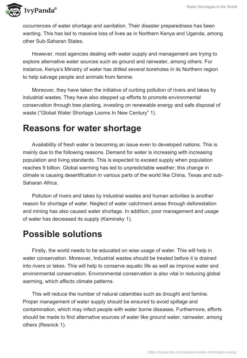 Water Shortages in the World. Page 4