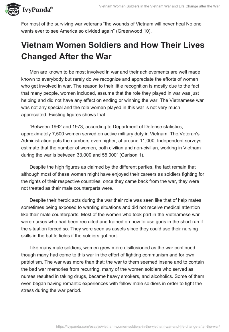 Vietnam Women Soldiers in the Vietnam War and Life Change After the War. Page 3