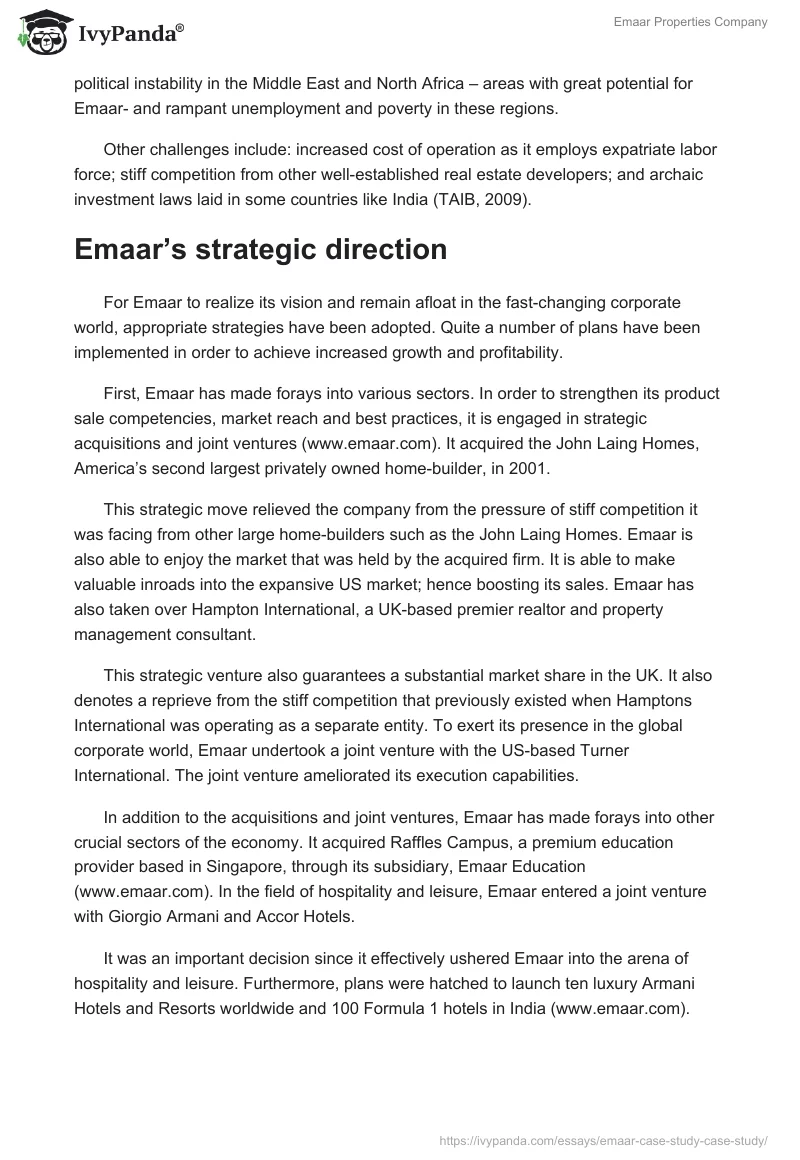 Emaar Properties Company. Page 2
