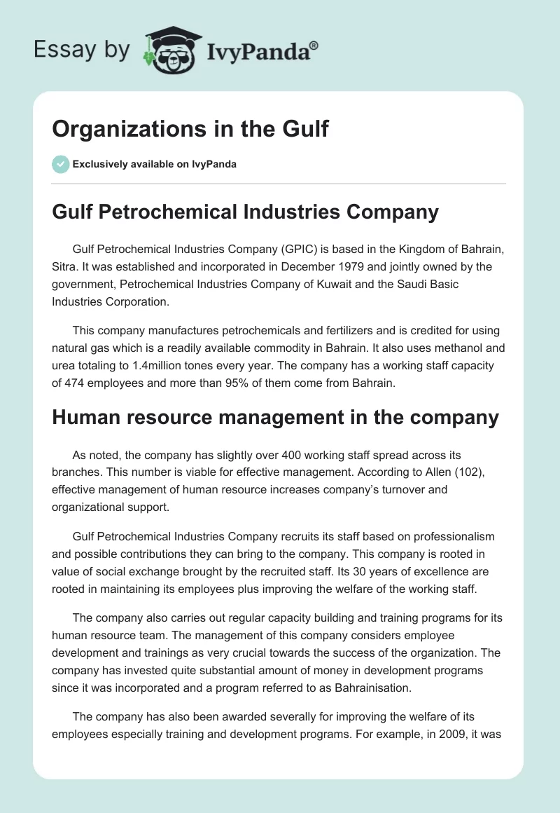 Organizations in the Gulf. Page 1