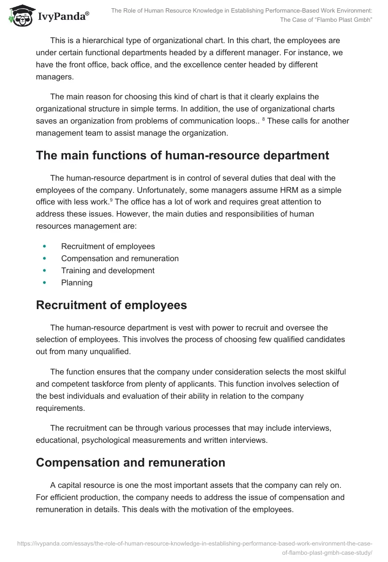 The Role of Human Resource Knowledge in Establishing Performance-Based Work Environment: The Case of “Flambo Plast Gmbh”. Page 5