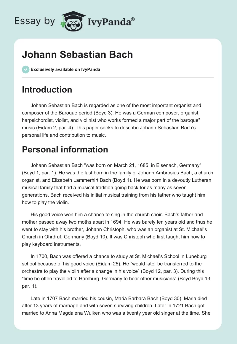 Johann Sebastian Bach. Page 1