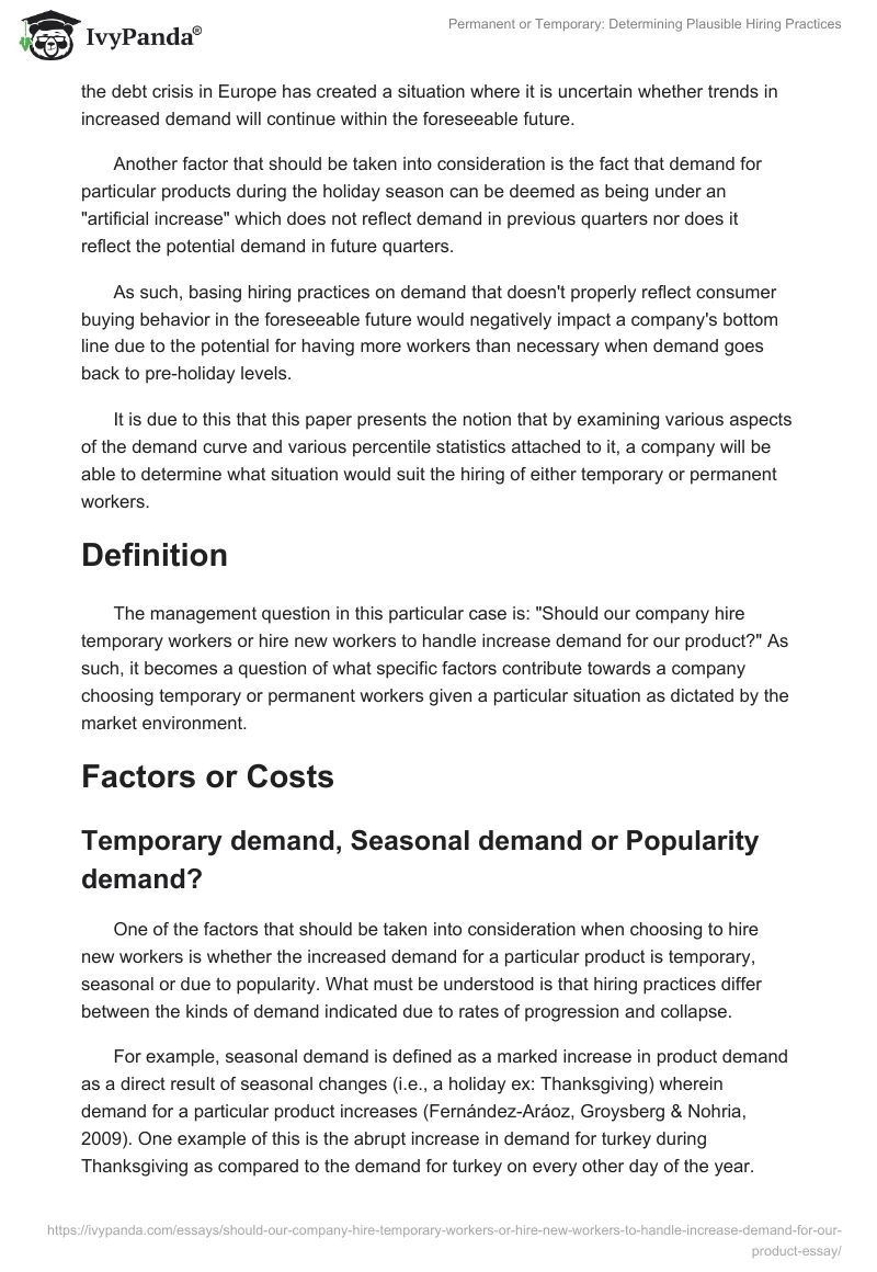 Permanent or Temporary: Determining Plausible Hiring Practices. Page 2