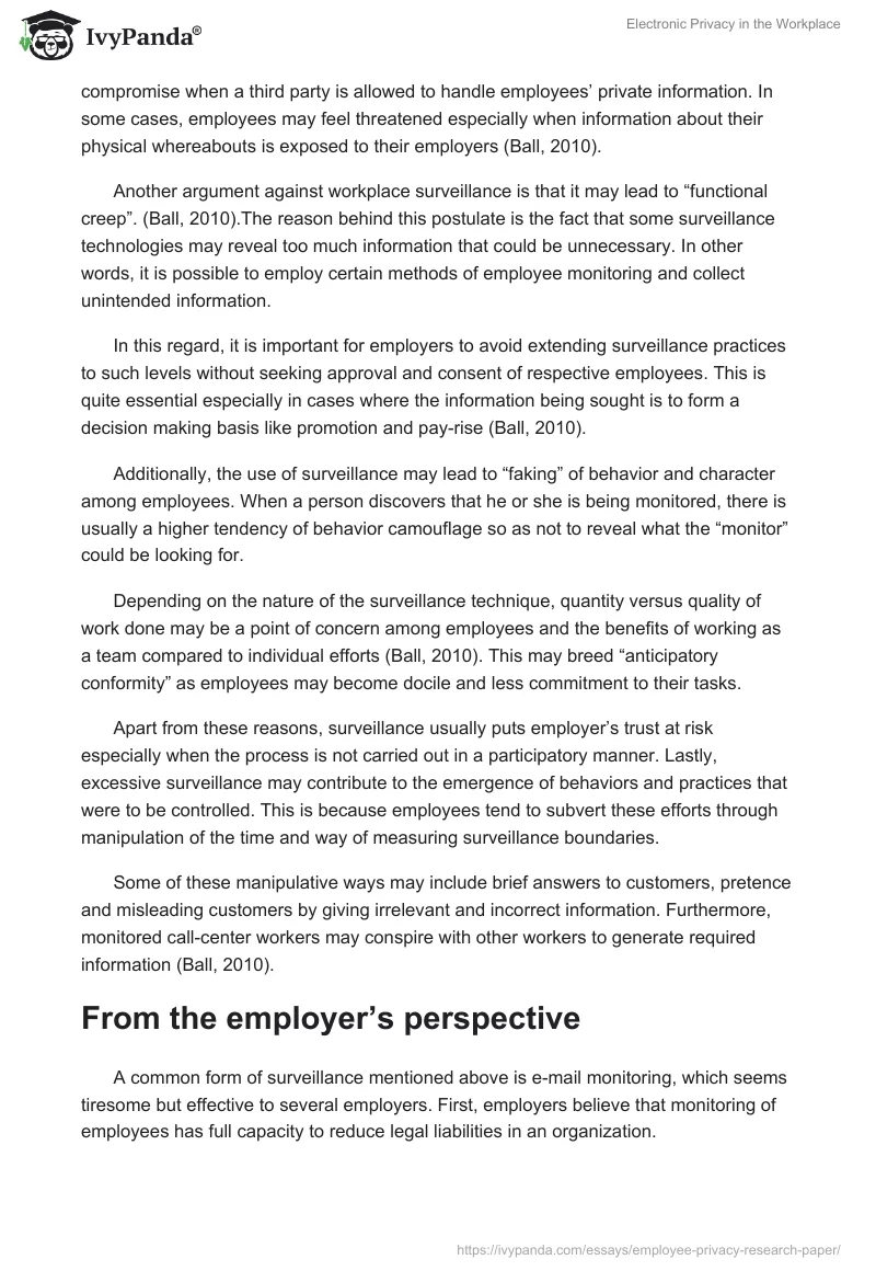Electronic Privacy in the Workplace. Page 3
