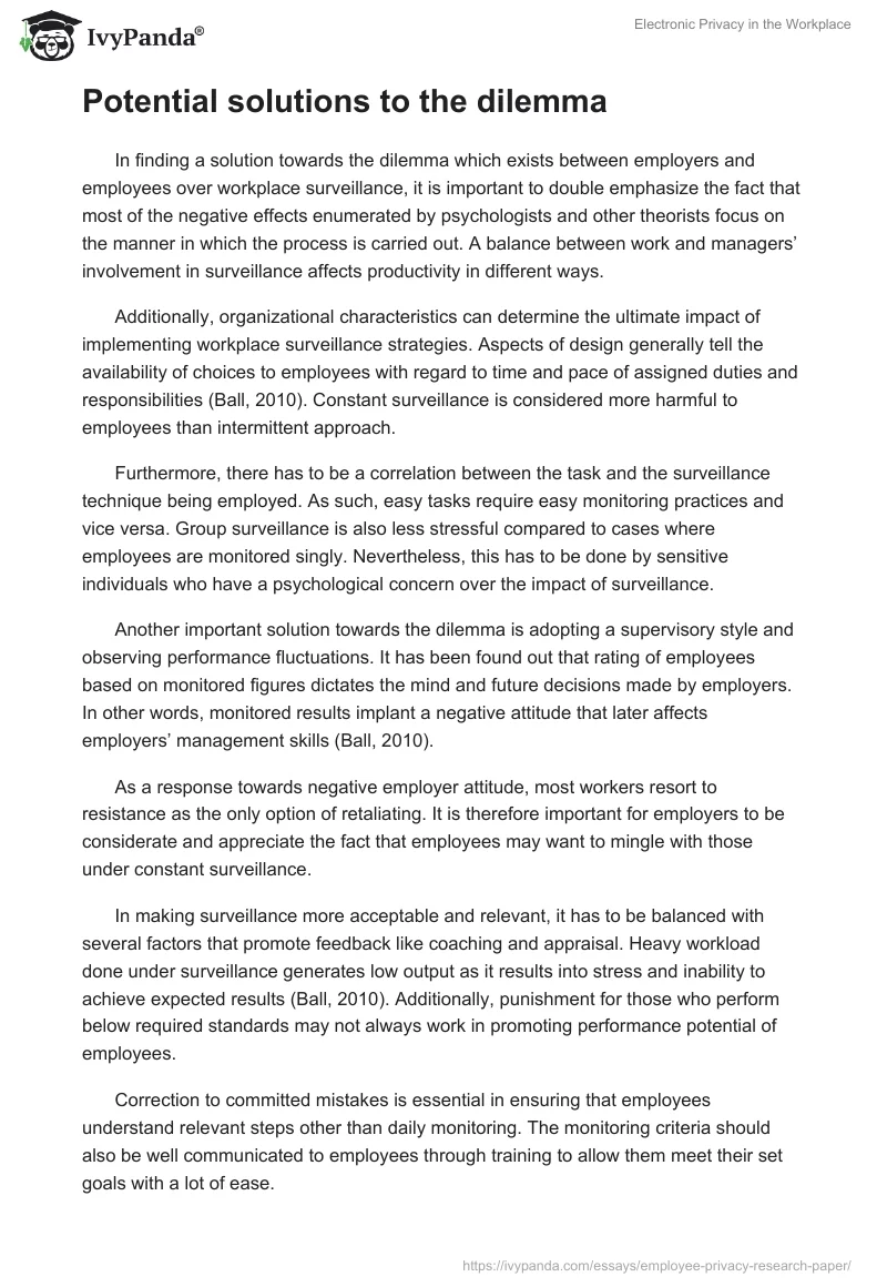 Electronic Privacy in the Workplace. Page 5