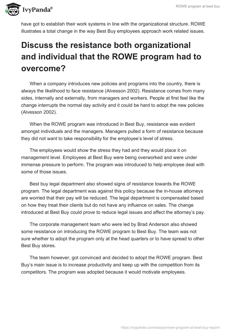 ROWE program at best buy. Page 2