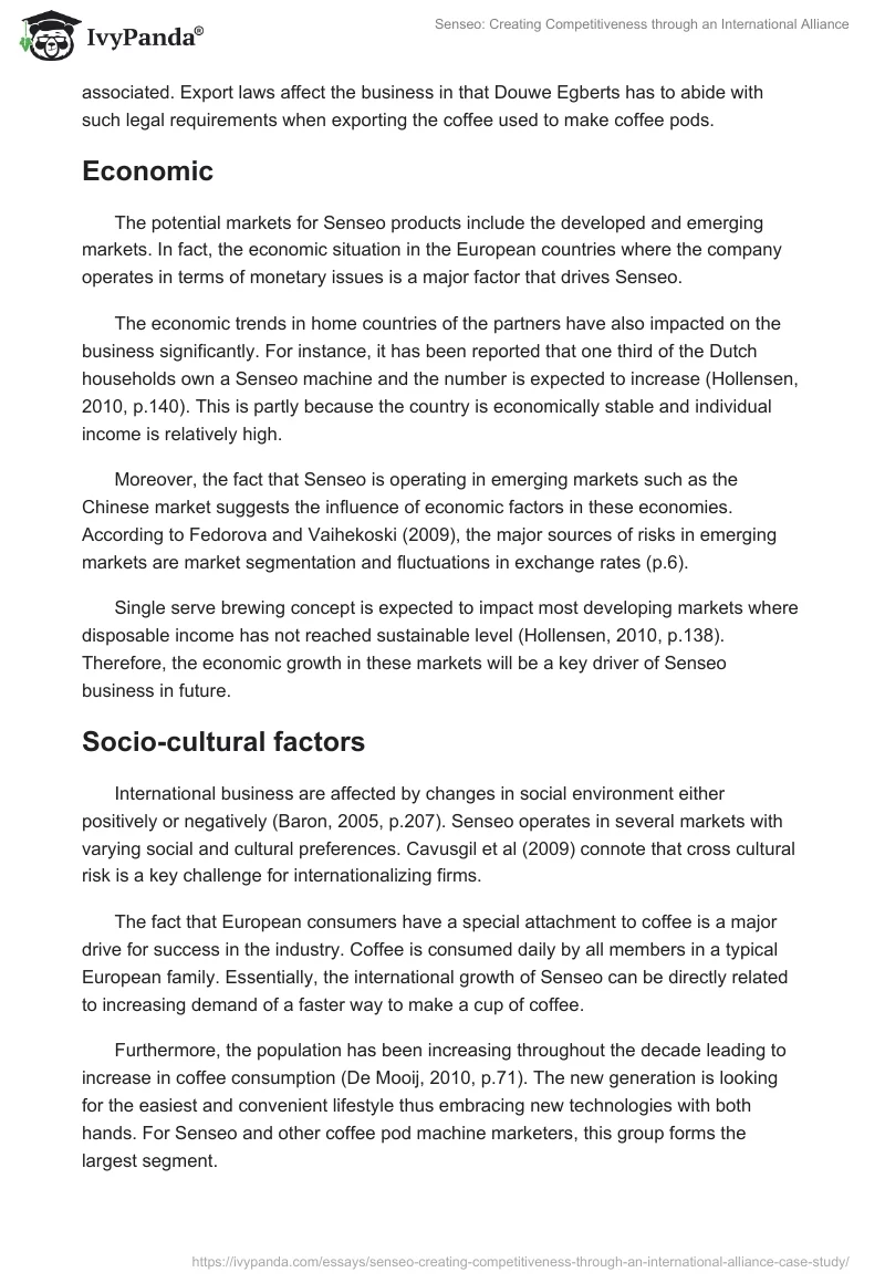 Senseo: Creating Competitiveness Through an International Alliance. Page 3