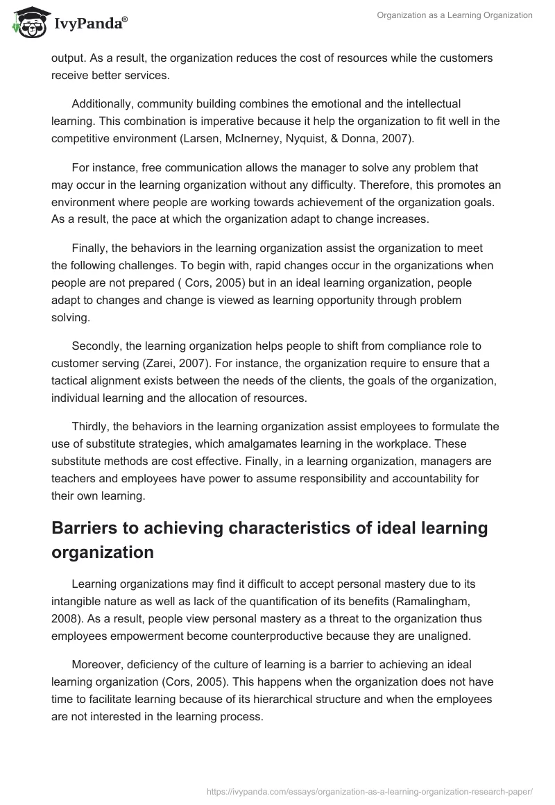 Organization as a Learning Organization. Page 4