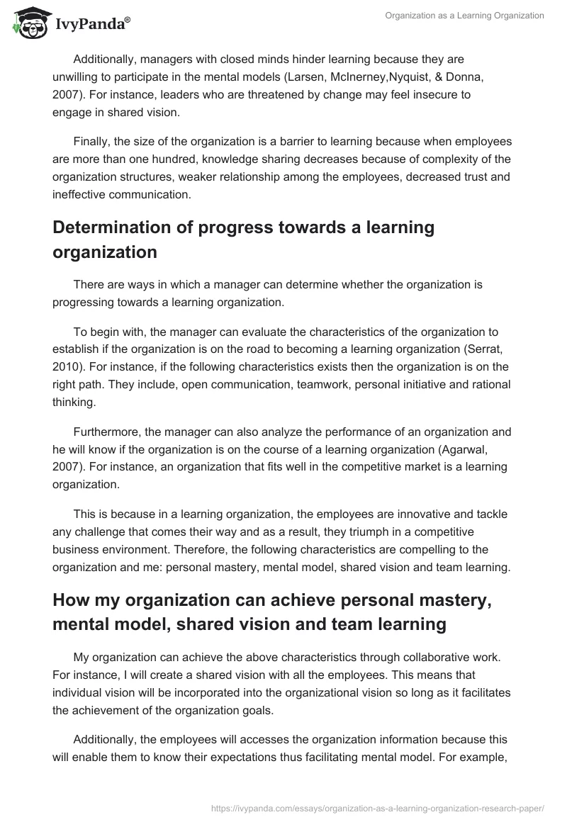 Organization as a Learning Organization. Page 5